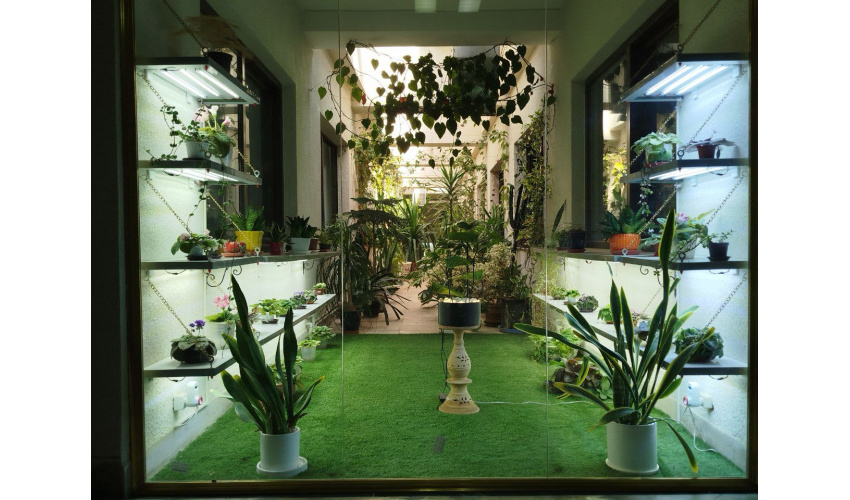 The faculty’s indoor courtyard
